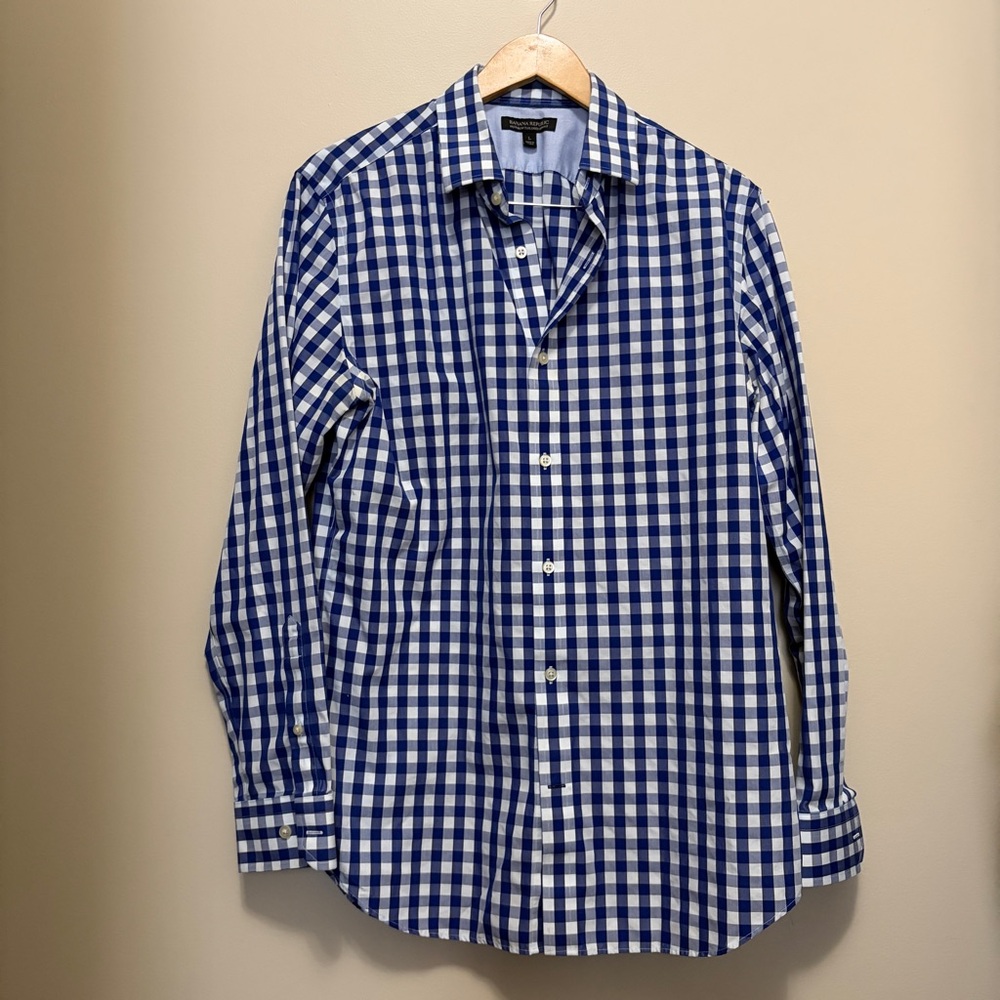 Banana Republic Blue and White Plaid Shirt